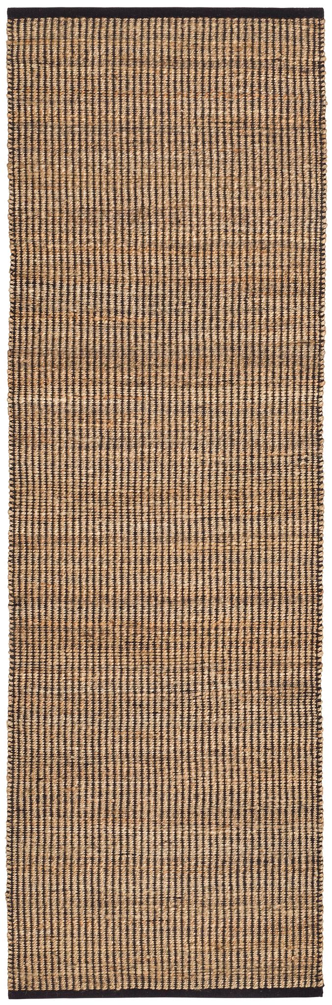 Gridwork Black Handwoven Jute Rug - DA975 - Runner-2.5x8