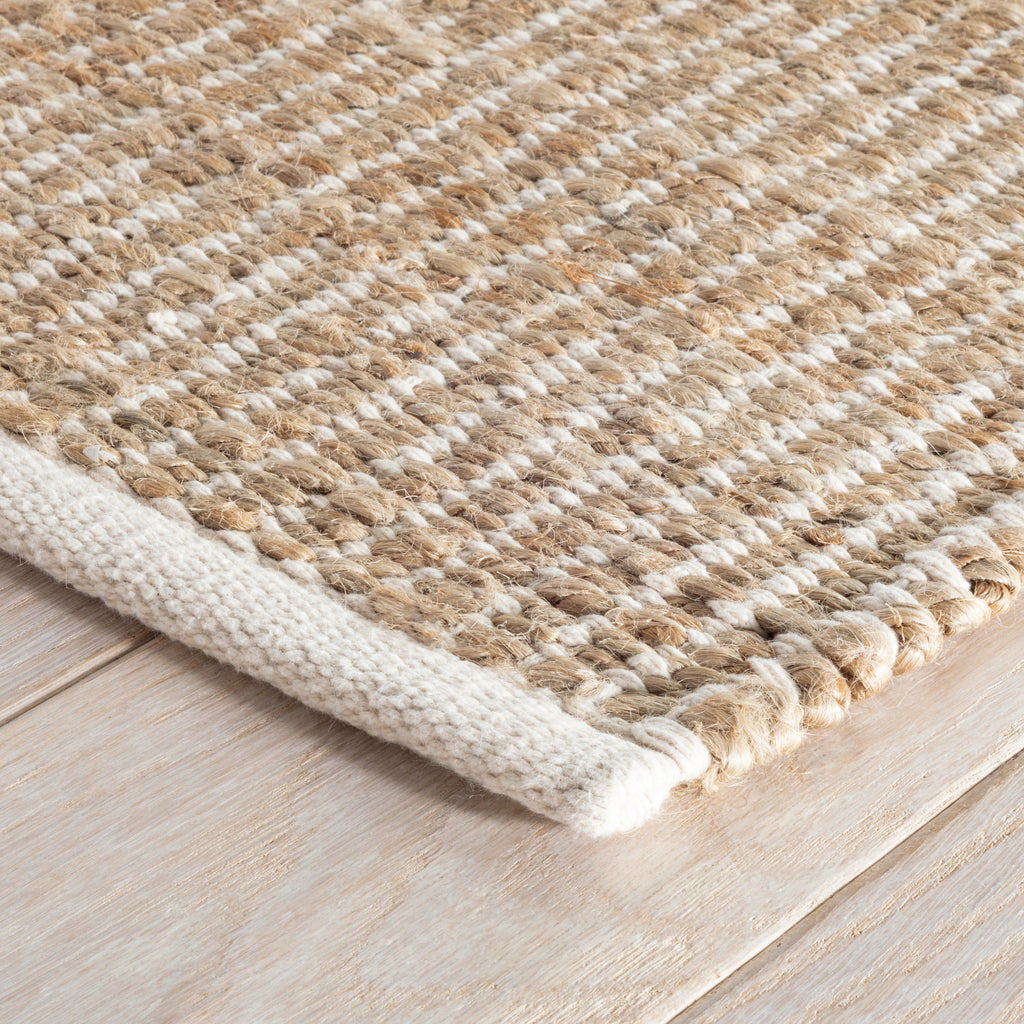 Gridwork Ivory Handwoven Jute Rug - DA976 - 12x16