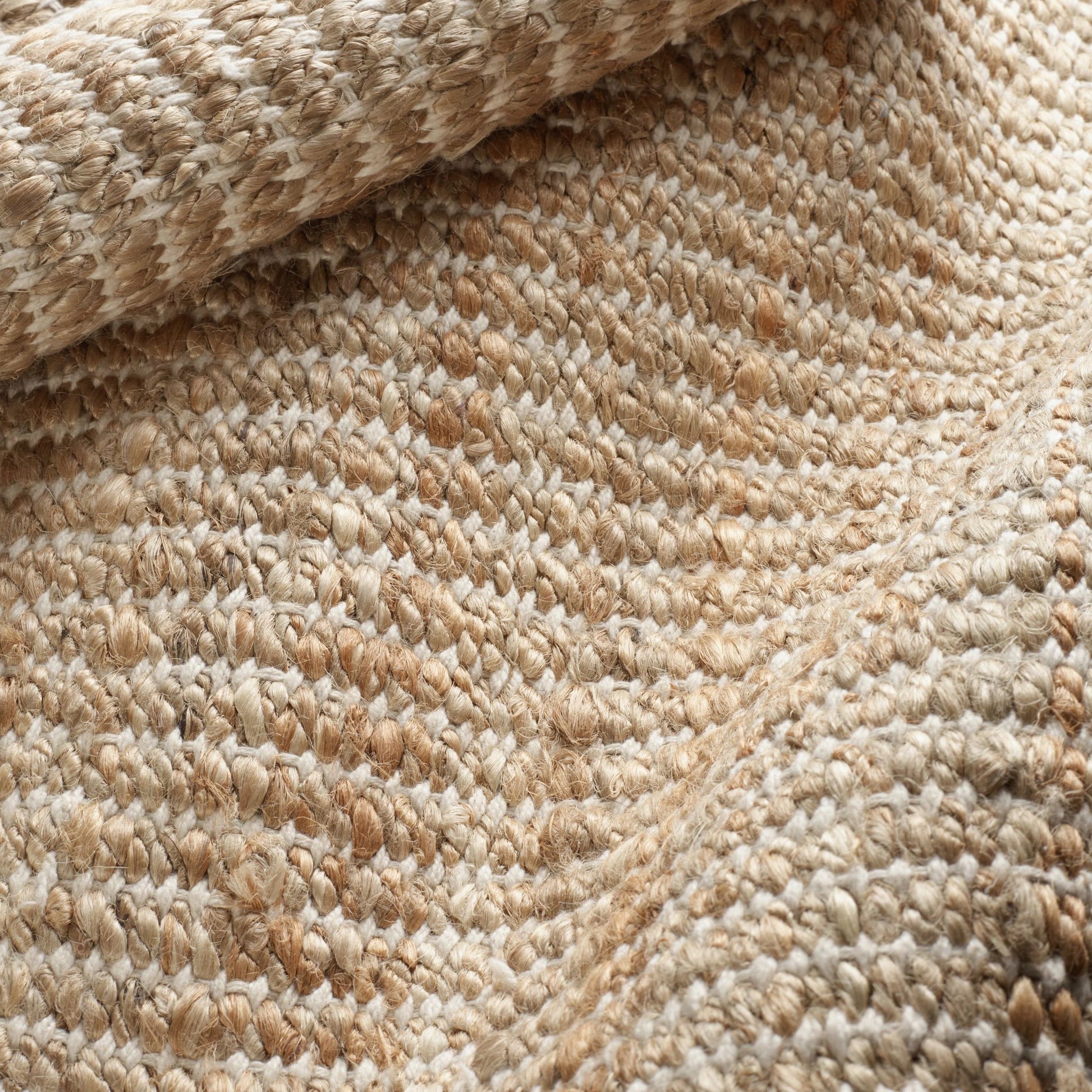 Gridwork Ivory Handwoven Jute Rug - DA976 - 12x16