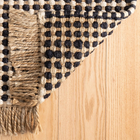 Kuba Black Handwoven Jute Rug - DA978 - 12x16