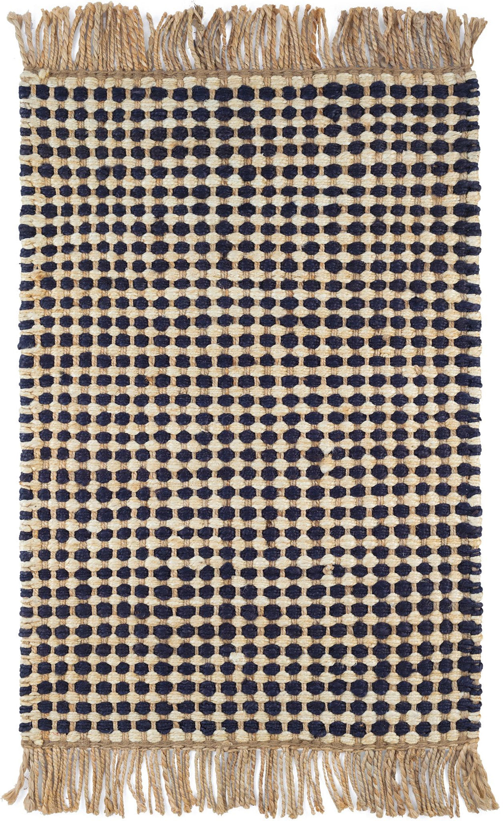 Kuba Black Handwoven Jute Rug - DA978 - 12x16