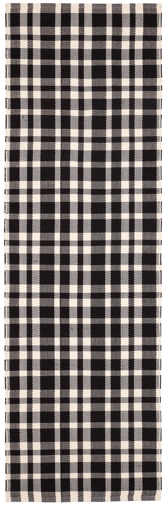 Tattersall Black Handwoven Indoor/Outdoor Rug - DA982 - Runner-2.5x18
