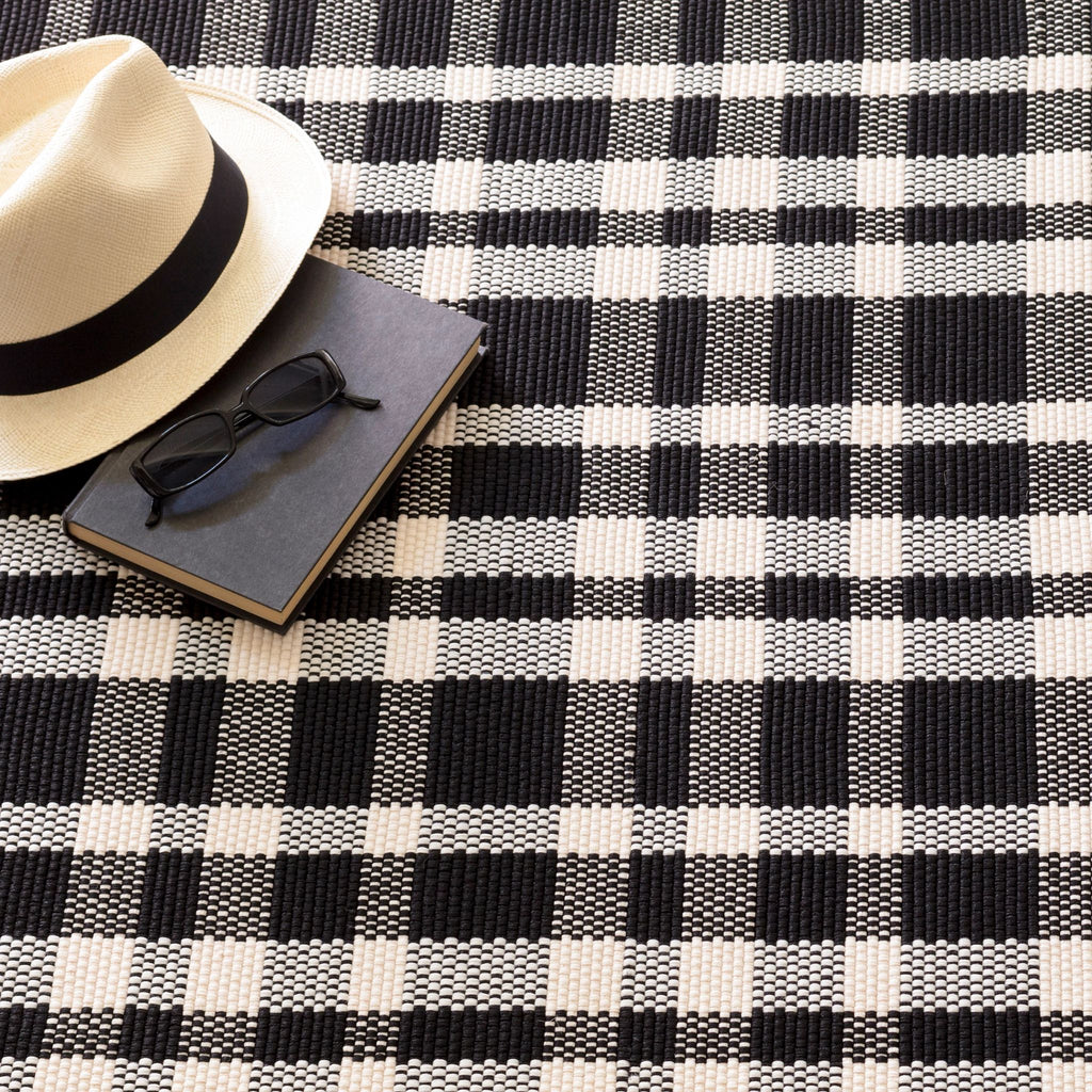 Tattersall Black Handwoven Indoor/Outdoor Rug - DA982 - Runner-2.5x18