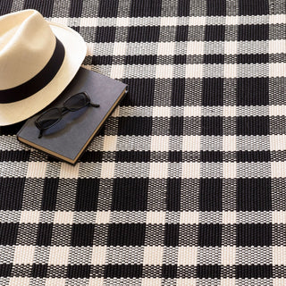 Tattersall Black Handwoven Indoor/Outdoor Rug - DA982 - Runner-2.5x18