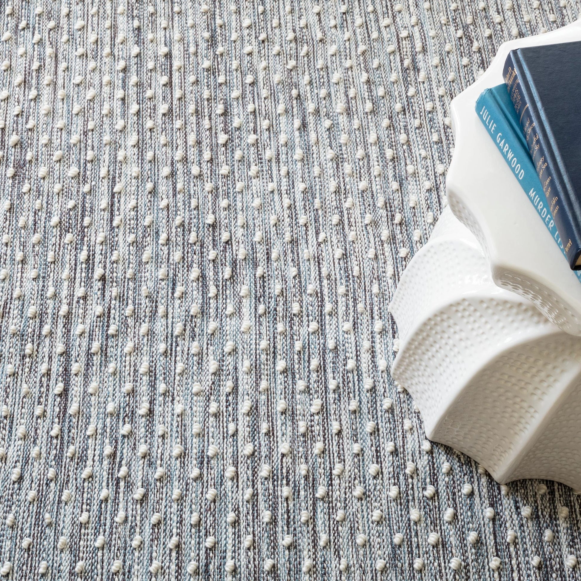 Hobnail Blue Handwoven Performance Rug - DA997 - 10x14