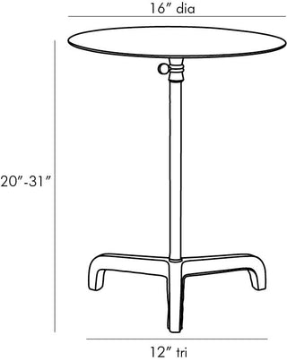 Addison Leather Adjustable Side Table