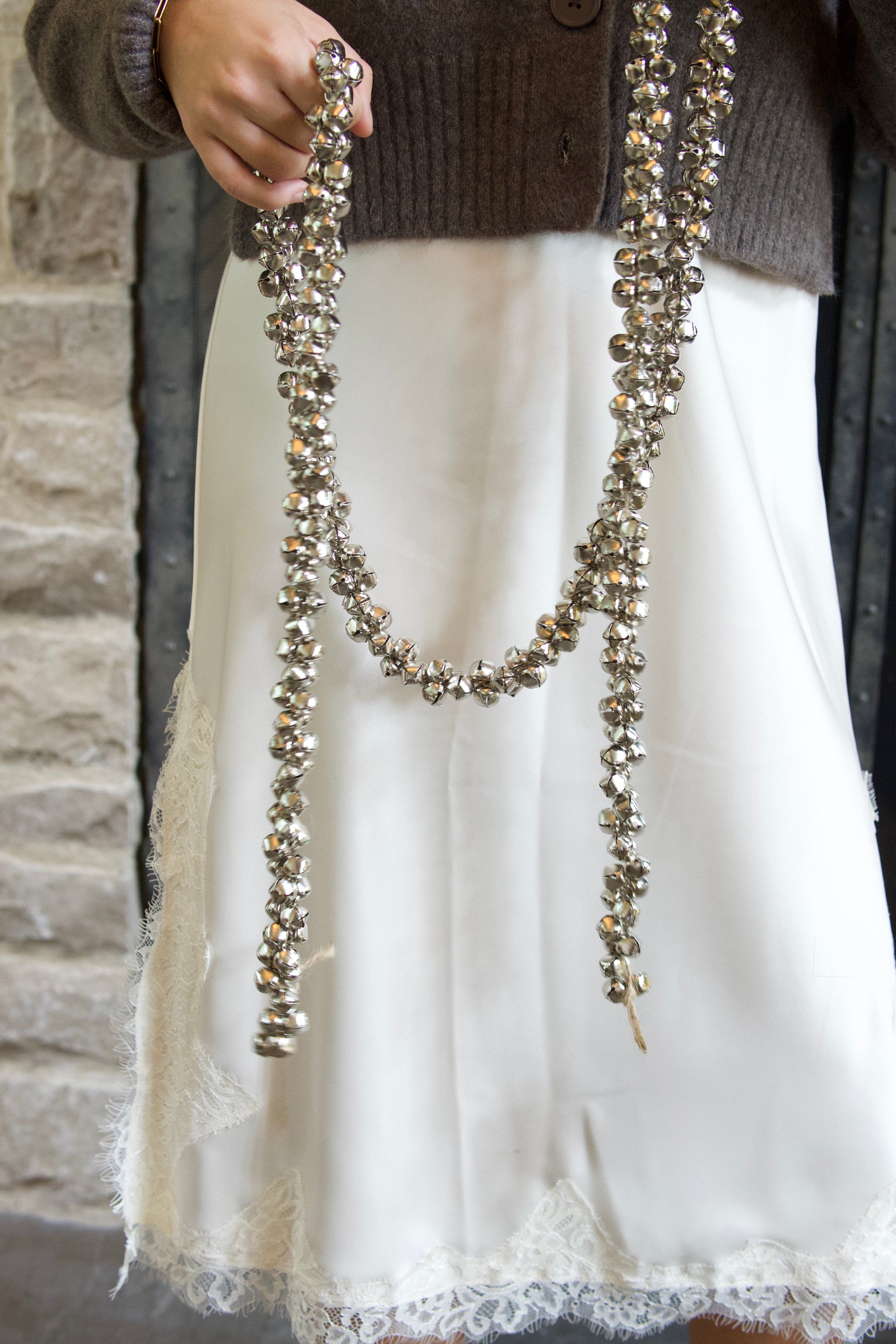 Metal Jingle Bell Garland on Jute Cord