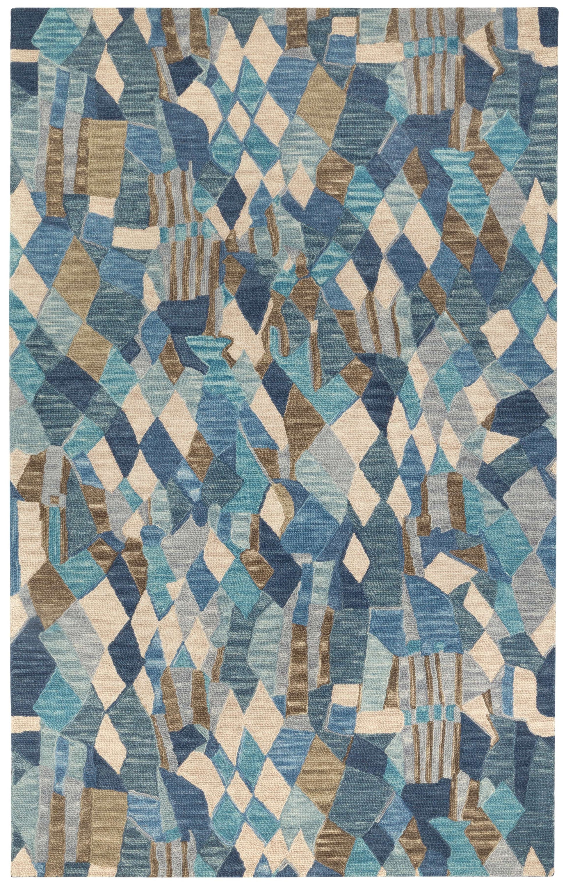 Deer Leap Blue Hand Hooked Wool Rug - DA2001 - 10x14