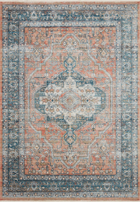 Magnolia Home By Joanna Gaines x Loloi Elise Coral / Blue 11'-6" x 15'-8" Area Rug - ELI-01 - 11'-6" x 15'-8"