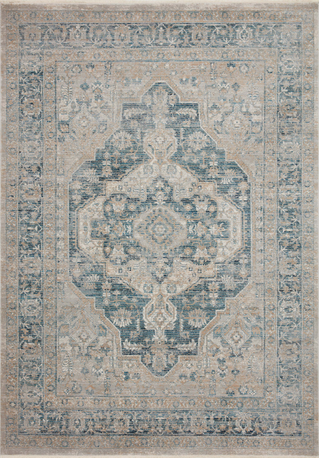 Magnolia Home By Joanna Gaines x Loloi Elise Neutral / Blue 11'-6" x 15'-8" Area Rug - ELI-01 - 11'-6" x 15'-8"