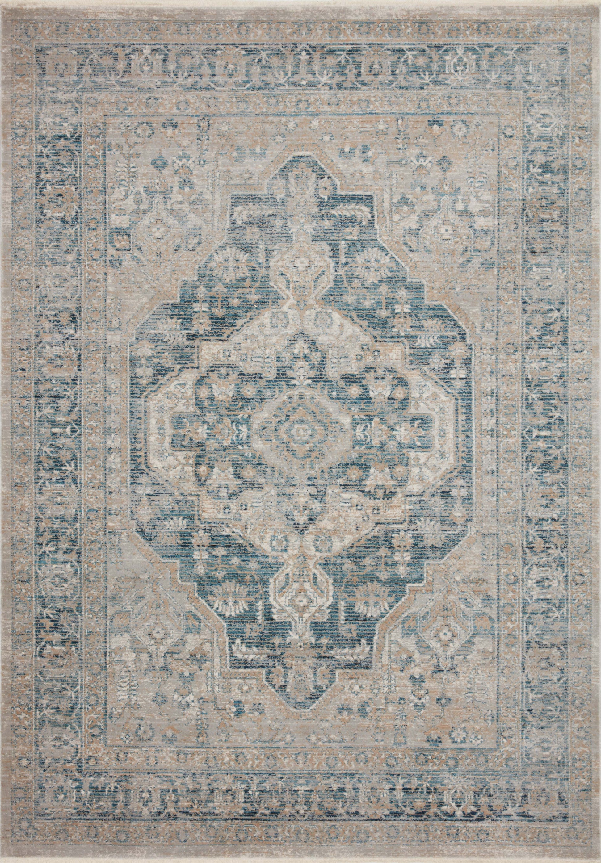 Magnolia Home By Joanna Gaines x Loloi Elise Neutral / Blue 11'-6" x 15'-8" Area Rug - ELI-01 - 11'-6" x 15'-8"