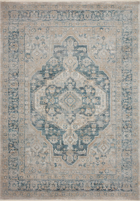 Magnolia Home By Joanna Gaines x Loloi Elise Neutral / Blue 11'-6" x 15'-8" Area Rug - ELI-01 - 11'-6" x 15'-8"