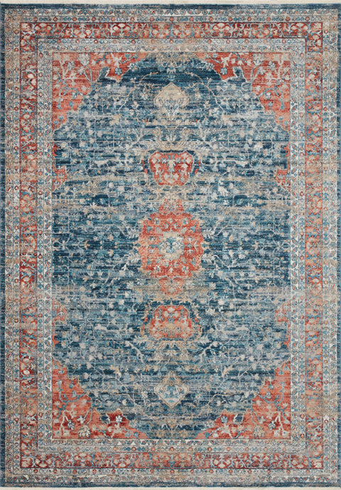 Magnolia Home By Joanna Gaines x Loloi Elise Navy / Red 11'-6" x 15'-8" Area Rug - ELI-05 - 11'-6" x 15'-8"