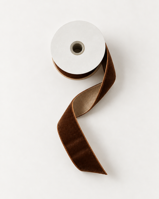 Brown Cognac Velvet Ribbon