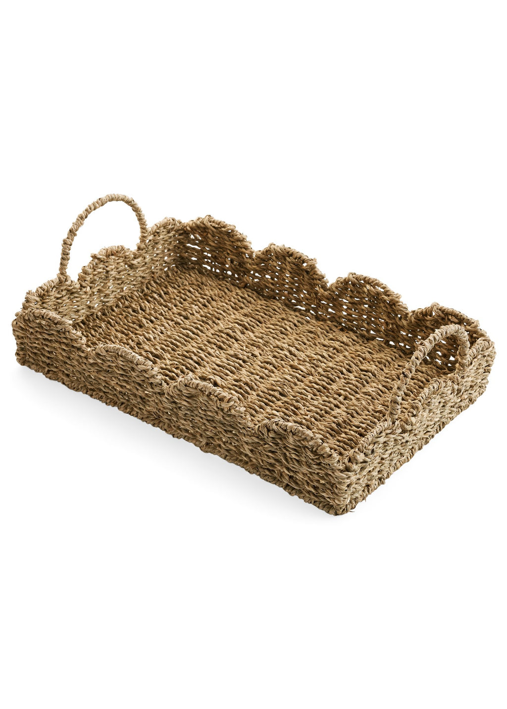 Scalloped Wicker Tray