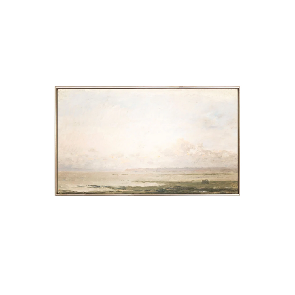 Dusty Blush Beach Framed Canvas