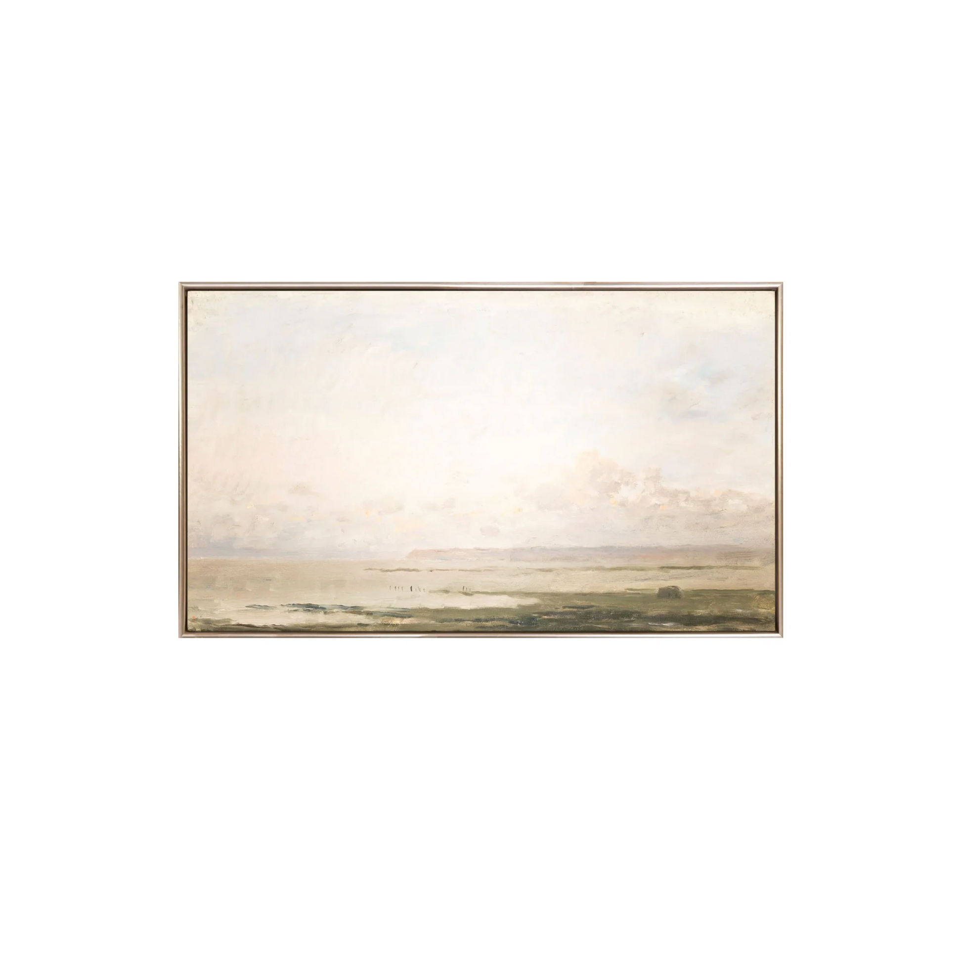 Dusty Blush Beach Framed Canvas