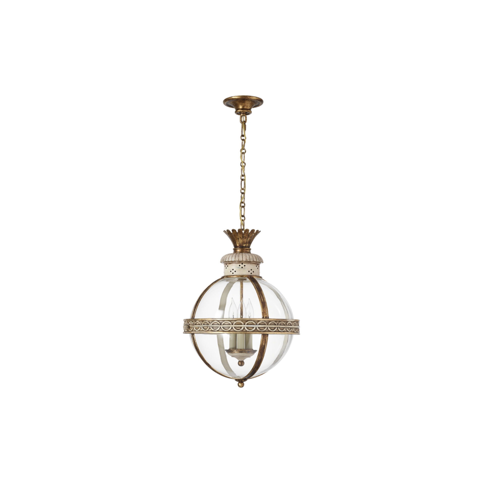 Crown Top Banded Globe Lantern