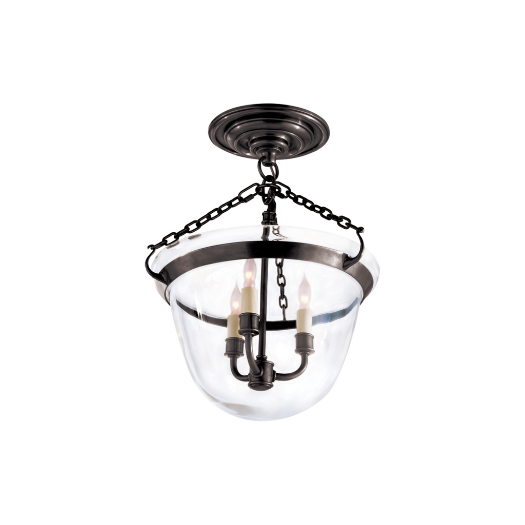 Country Semi-Flush Bell Jar Lantern