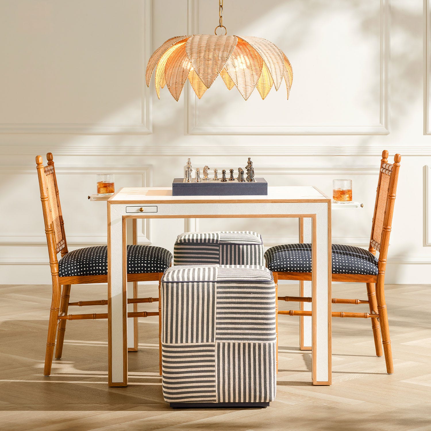 Maxis Striped Stool Ottoman