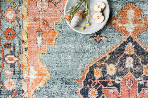 Magnolia Home By Joanna Gaines x Loloi Graham Blue / Sunrise 9'-6" x 12'-6" Area Rug - GRA-02 - 9'-6" x 12'-6"