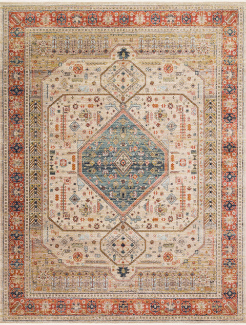 Magnolia Home By Joanna Gaines x Loloi Graham Persimmon / Ant.Ivory 9'-6" x 12'-6" Area Rug - GRA-03 - 9'-6" x 12'-6"