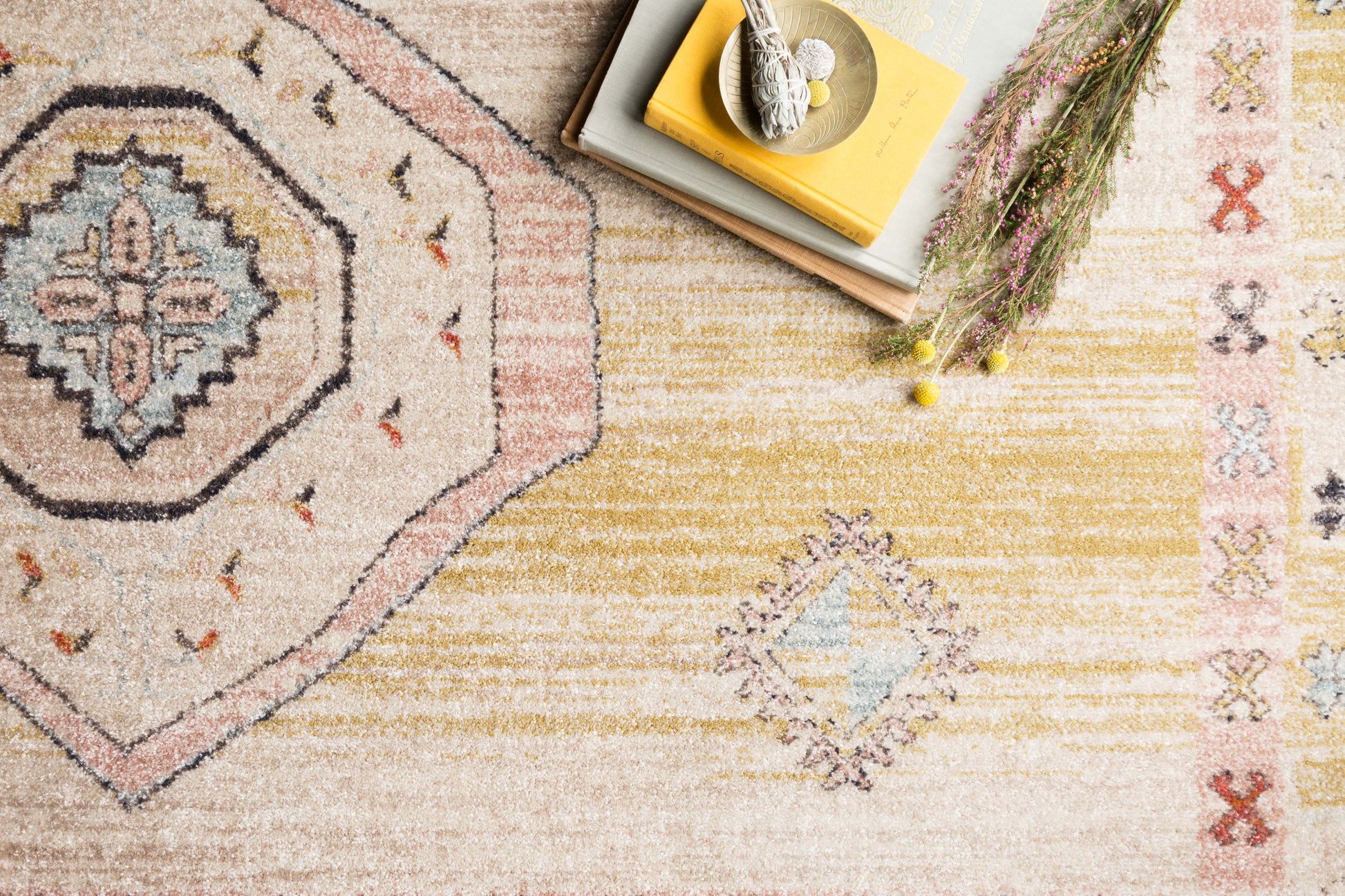 Magnolia Home By Joanna Gaines x Loloi Graham Antique Ivory / Multi 9'-6" x 12'-6" Area Rug - GRA-04 - 9'-6" x 12'-6"