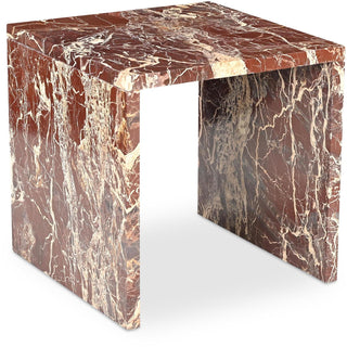 Rosa Accent Table Rosso Levanto Marble
