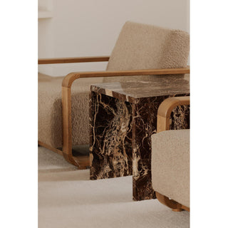 Rosa Accent Table Rosso Levanto Marble