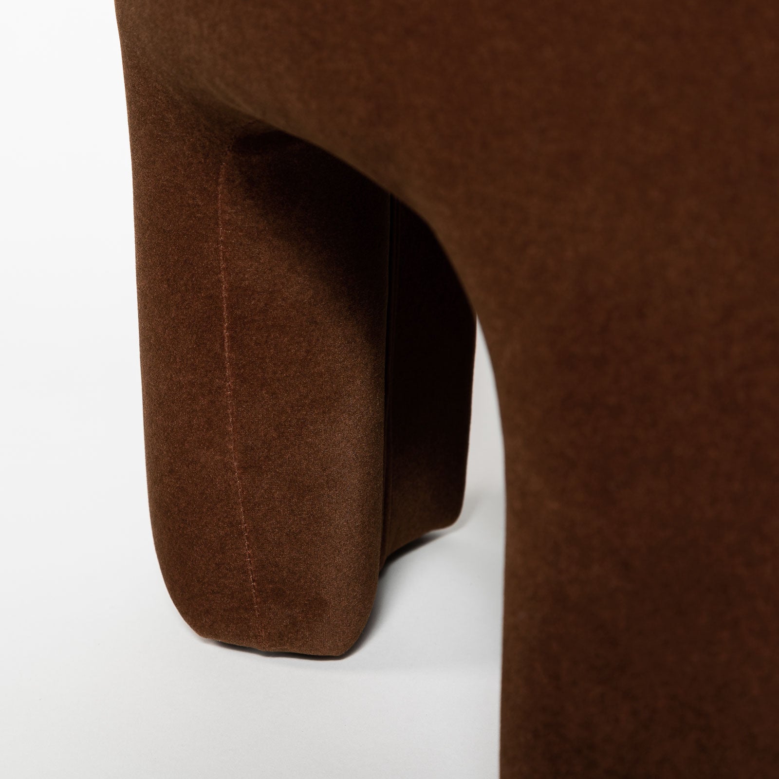 Velvet Chestnut Ottoman