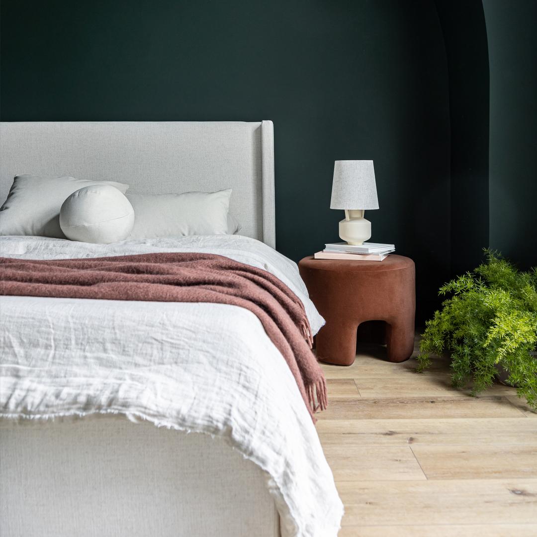 Velvet Chestnut Ottoman