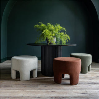 Velvet Chestnut Ottoman
