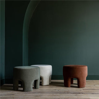 Velvet Chestnut Ottoman