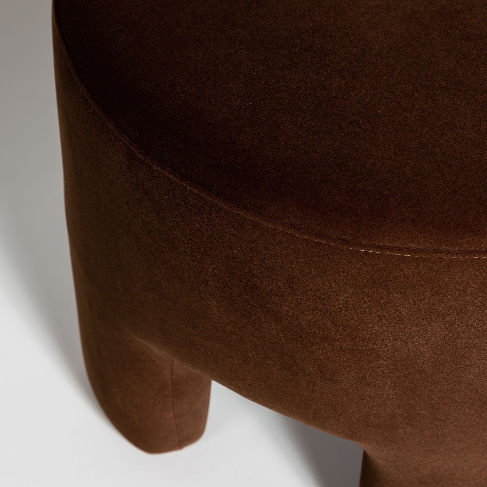 Velvet Chestnut Ottoman