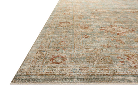 Heritage Aqua / Terracotta 15'-0" x 15'-0" Square Area Rug - HER-06 - 15'-0" x 15'-0" Square