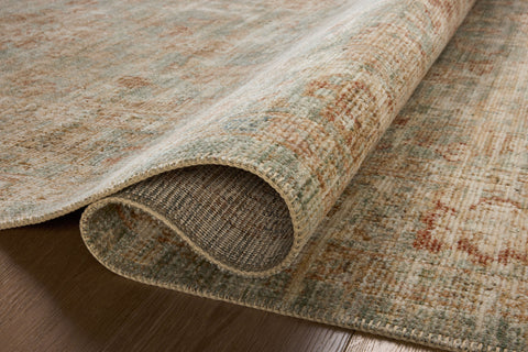 Heritage Aqua / Terracotta 15'-0" x 15'-0" Square Area Rug - HER-06 - 15'-0" x 15'-0" Square