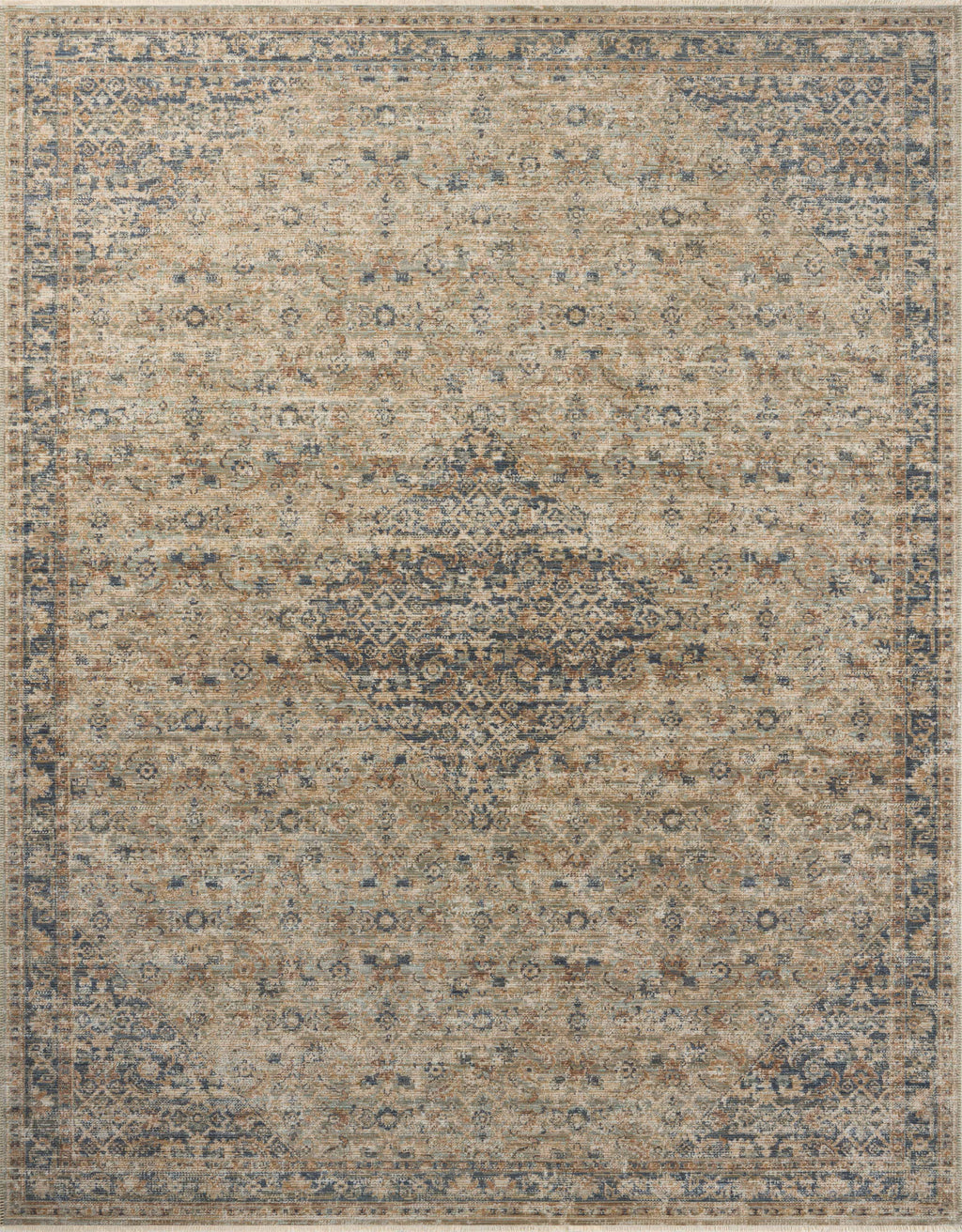 Heritage Sage / Navy 15'-0" x 15'-0" Square Area Rug - HER-08 - 15'-0" x 15'-0" Square