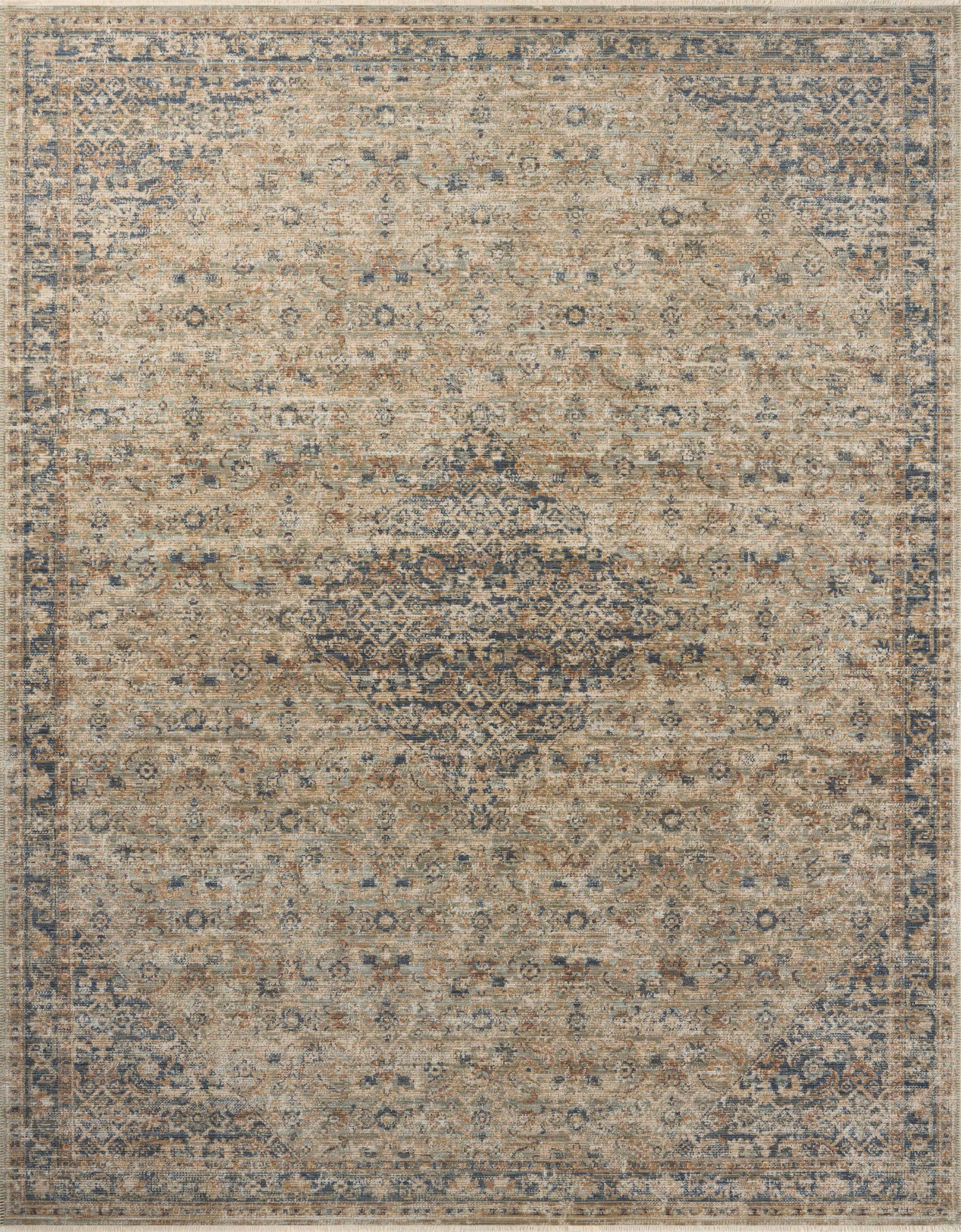 Heritage Sage / Navy 15'-0" x 15'-0" Square Area Rug - HER-08 - 15'-0" x 15'-0" Square