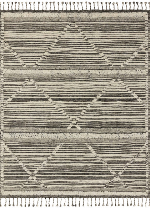 Iman Ivory / Charcoal 9'-6" x 13'-6" Area Rug - IMA-01 - 9'-6" x 13'-6"