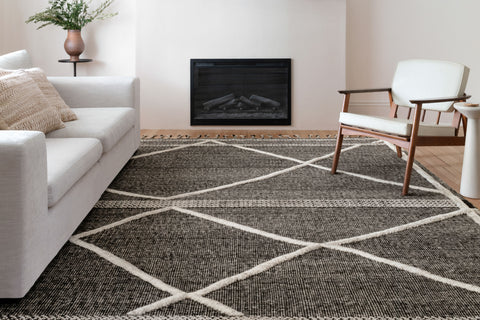 Iman Beige / Charcoal 9'-6" x 13'-6" Area Rug - IMA-02 - 9'-6" x 13'-6"