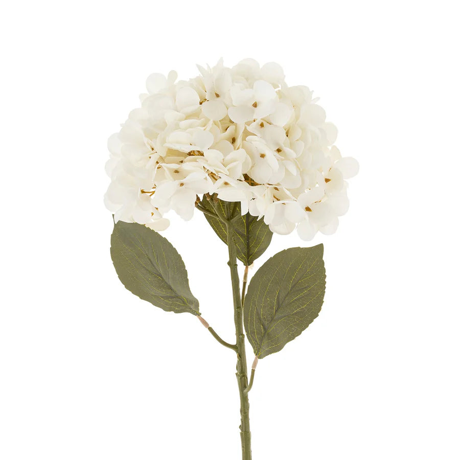 Hydrangea White Faux Floral Stem
