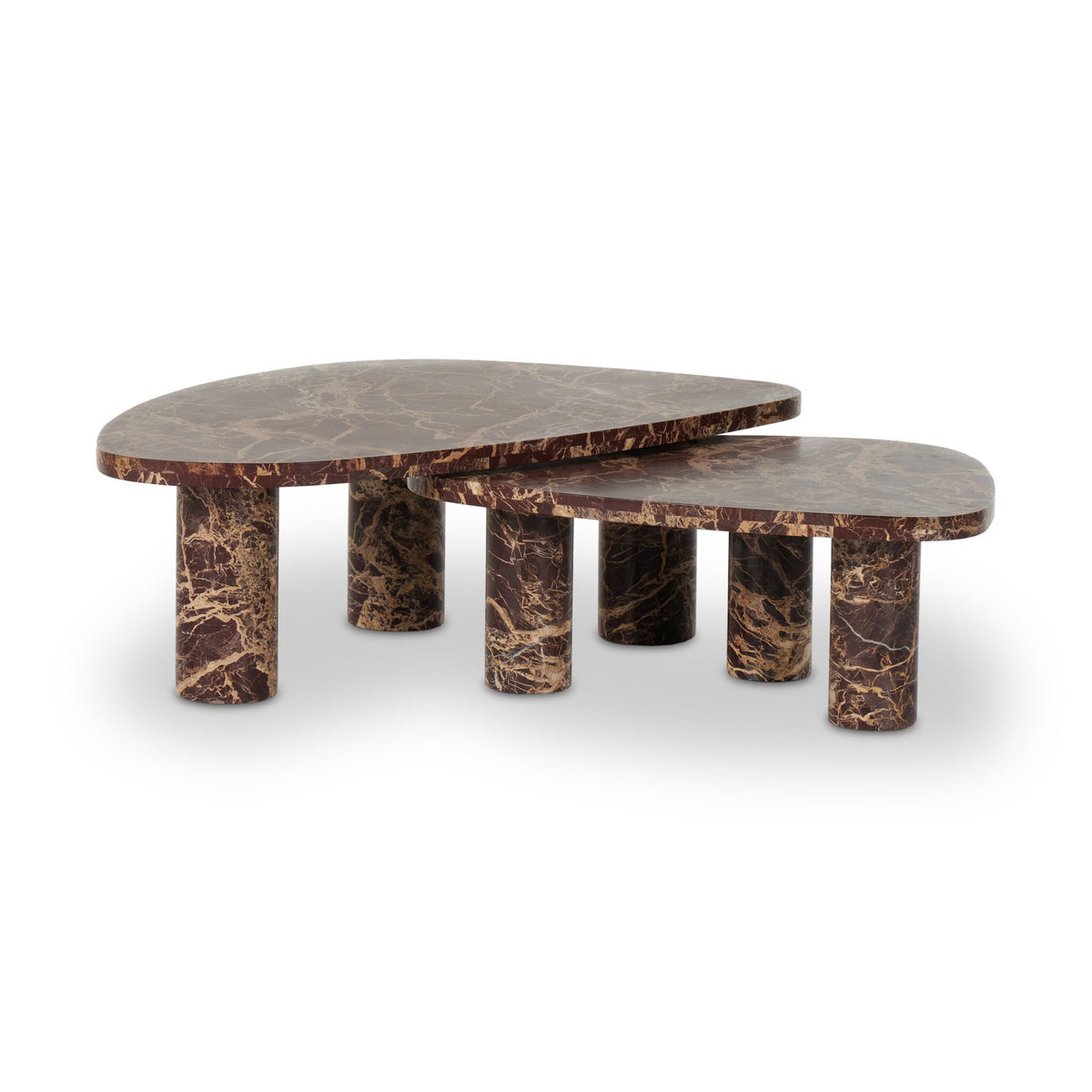 Vanya Coffee Table Set, Merlot