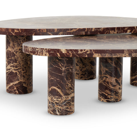 Vanya Coffee Table Set, Merlot
