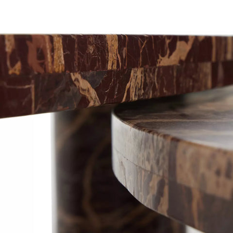 Vanya Coffee Table Set, Merlot