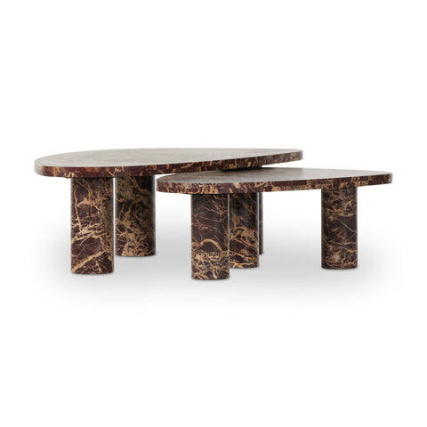 Vanya Coffee Table Set, Merlot