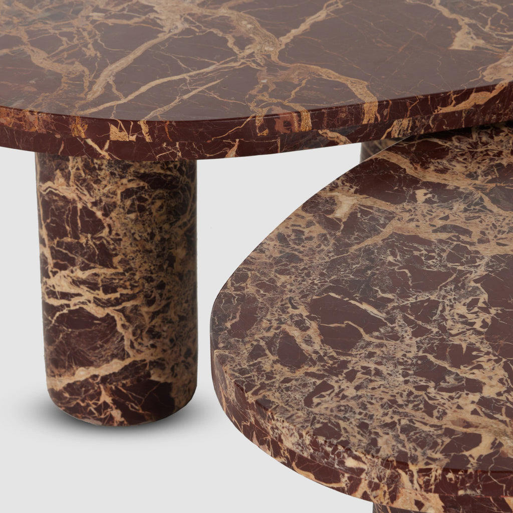 Vanya Coffee Table Set, Merlot