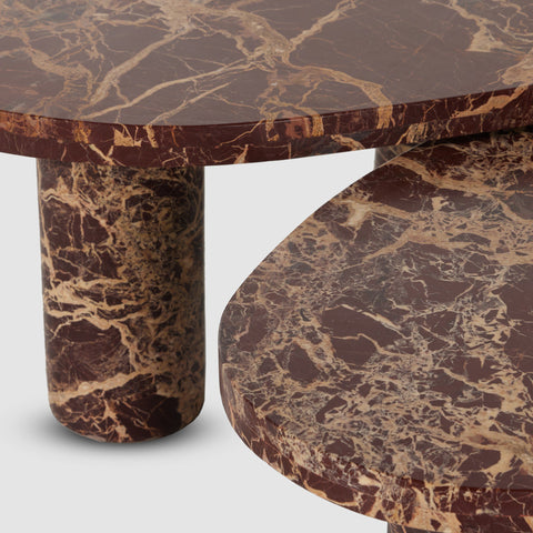 Vanya Coffee Table Set, Merlot