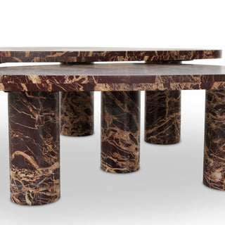 Vanya Coffee Table Set, Merlot