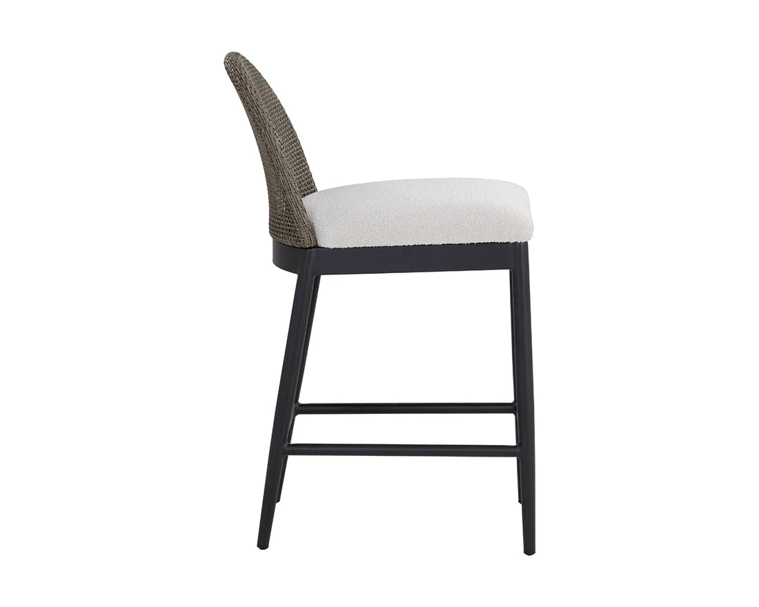 Nova Outdoor Counter Stool, Black