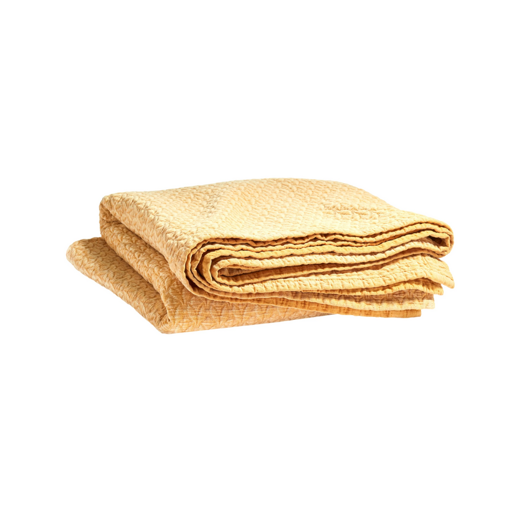 Naia Matelassé Coverlet, Ochre